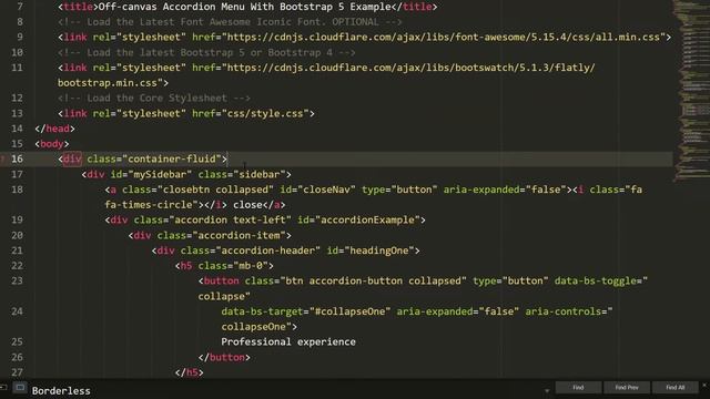 Create An Off canvas Nav With An Accordion Menu With Bootstrap 5 смотреть онлайн