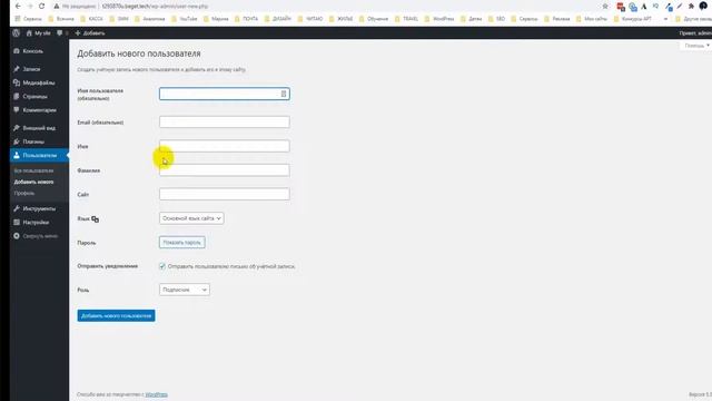 Урок 2. Обзор консоли WordPress. Знакомимся с сайтом смотреть онлайн