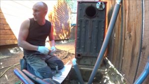 Подключаю котёл к купели . много дождей мало электричества