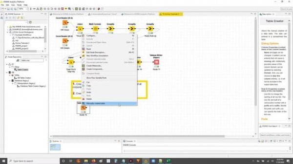 Knime - Manually Creating Tables, No Need to Pull from a Stored File