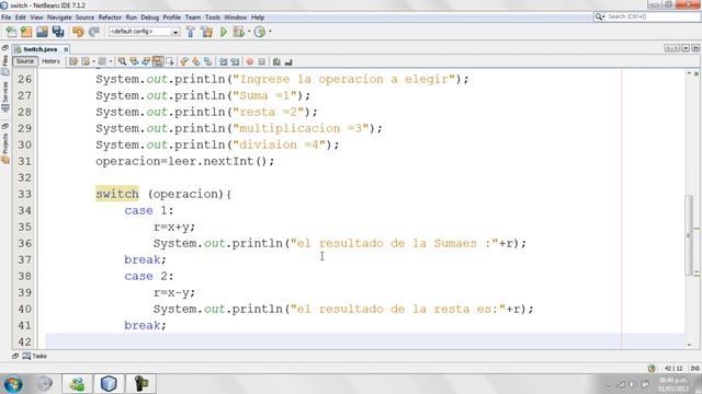 Switch (selector multiple) en Java смотреть онлайн