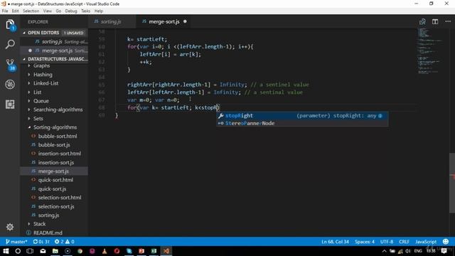 Merge Sort in JavaScript смотреть онлайн