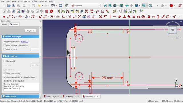 FreeCAD 0.20 For Beginners | 24 | Lid & Box / Enclosure | Threaded Holes Cross File Sub Shape Binde