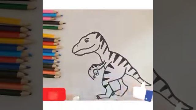 how to draw dinosaur trex/динозавр рисовать для детей / bolalar uchun dinozavr chizish смотреть онлайн