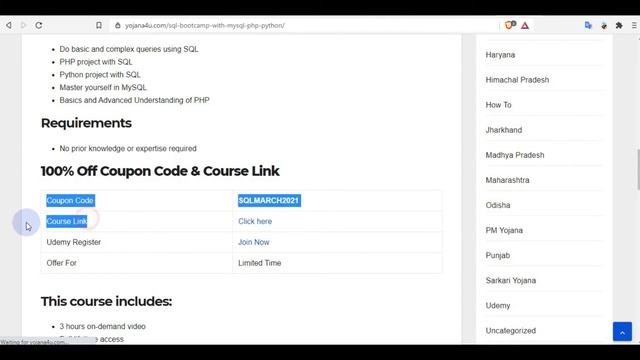 SQL Bootcamp with MySQL, PHP & Python Course | Free Certificate | Paid Course Udemy Coupon смотреть онлайн
