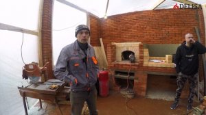 Зимняя беседка с барбекю и камином. Тонкости строительства в зимний период.