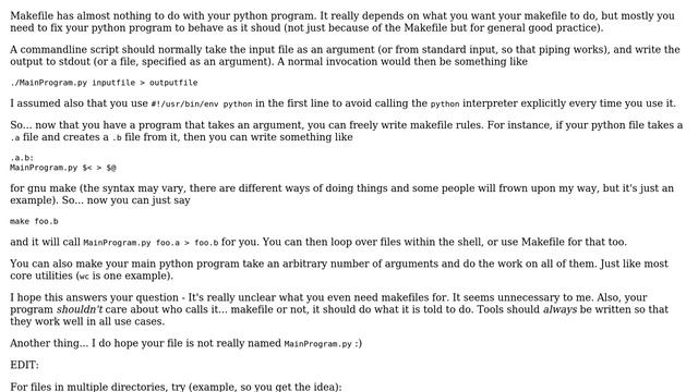 Unix & Linux: What changes to be done in Python file when Makefile is being used? смотреть онлайн