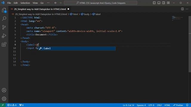 Simplest way to Add Datepicker in HTML5 смотреть онлайн