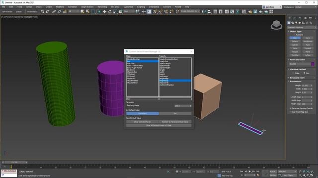 Custom Default Param Manager 1.0 for 3dsMax 2021.1 смотреть онлайн