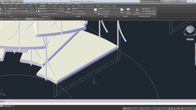 AutoCAD 2016 Spiral Staircase 3D(บันไดเวียน) смотреть онлайн