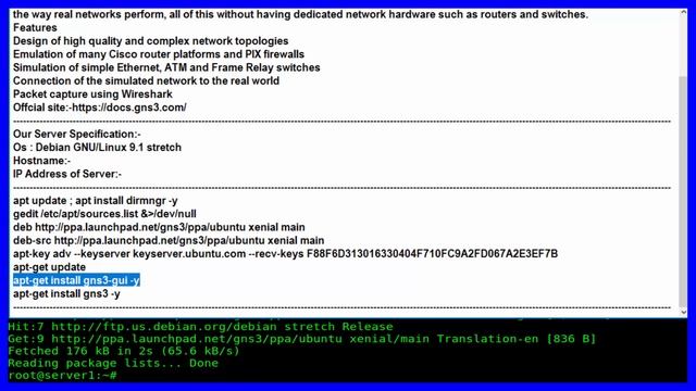 How To Install GNS3 Graphical Network Simulator On Debian GNULinux 9.1 stretch смотреть онлайн