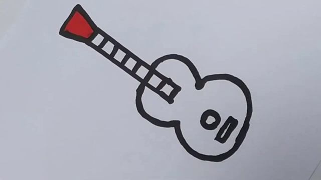 Draw a guitar for kids Bolalar Рисуем гитару для детей Bolalar uchun gitara chizish, смотреть онлайн