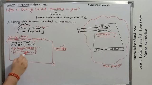 Why string is immutable in java interview questions in english | Explained with example - Part 1 смотреть онлайн