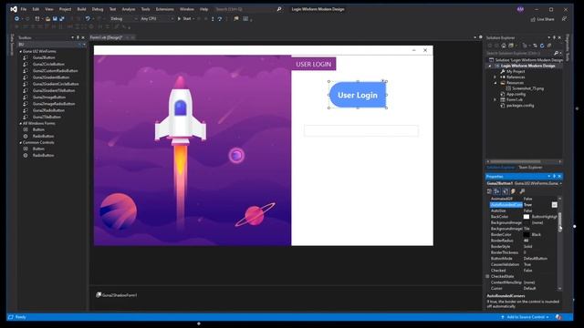 VB.NET - Login Winform Ui Design - Guna UI Framework | VB.NET, C# смотреть онлайн