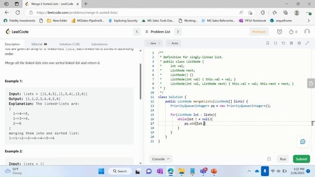 23. Merge K sorted Lists code in Java LeetCode(Interview Prep Facebook, Microsoft, Google, Apple) смотреть онлайн