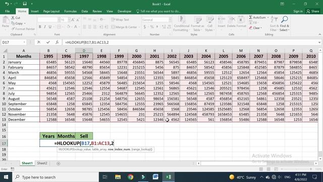 Hlookup function in excel, How to use Hlookup formula in ms excel ? смотреть онлайн
