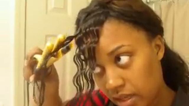 Crimping my sew-in: Request from pinkpokadotrobe смотреть онлайн