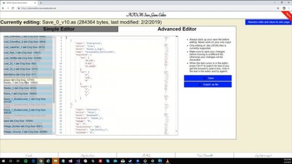 Advanced Editor for Atom RPG saved game files