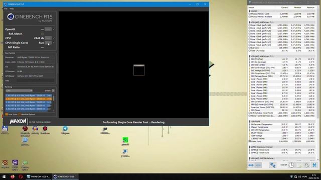 Cinebench R15 multi + single run. 115W PPT, low vcore run смотреть онлайн