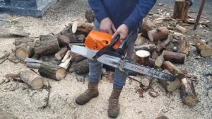 Бензопилы Stihl MS341 MS462 на дровах/ Stihl MS 341 vs Stihl MS462 cutting firewood with a chainsaw