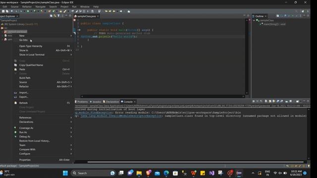 Create Java Project - Eclipse || Error Occurred During Initialization of Boot Layer Java Eclipse смотреть онлайн
