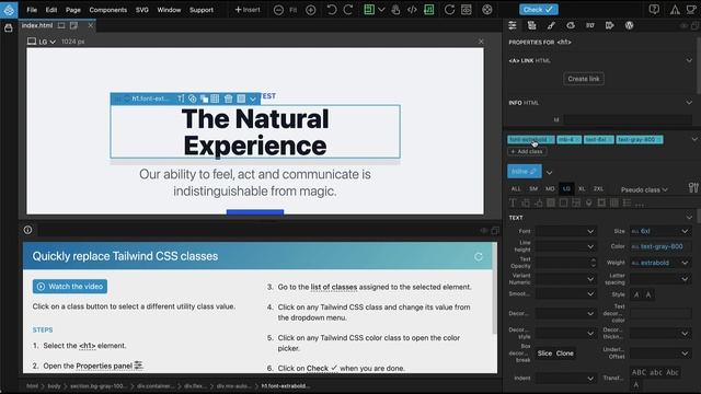 Pinegrow 7 - Tailwind CSS quick class editing смотреть онлайн