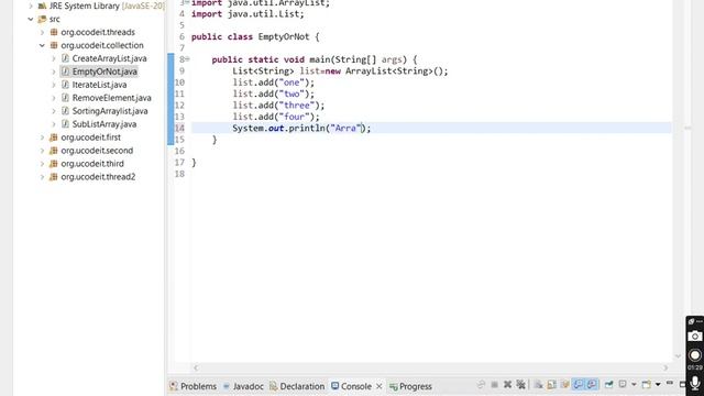 6 Write a Java program to test an array list is empty or not смотреть онлайн