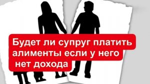 Будет ли супруг платить алименты если у него нет дохода?