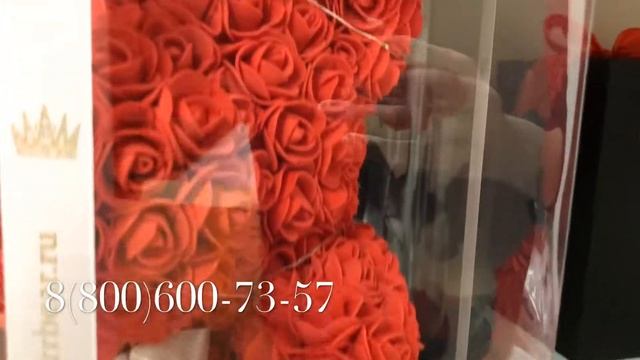 Обзор, Красный Мишка из роз 40 см | Отличное качество сборки! смотреть онлайн