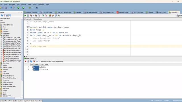 Clauses and Aliases importance in SQL and joins with realtime scenarios in SQL and Oracle смотреть онлайн