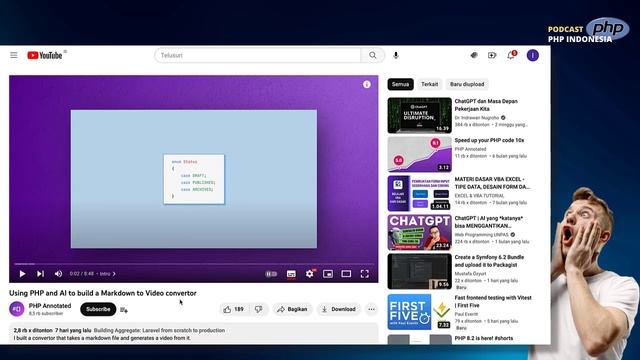 CakePHP 4.4.11, Cara Bikin Video dari Markdown dg PHP + AI |@podcastphpindonesia 21 Februari 2023 смотреть онлайн