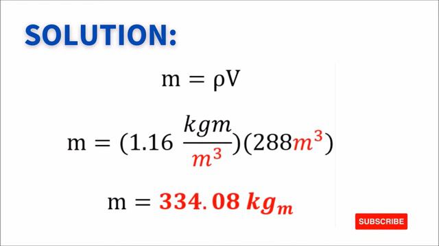 Determine the weight of the air in Newton contained in a room whose dimension are 6m x 6m x 8m...