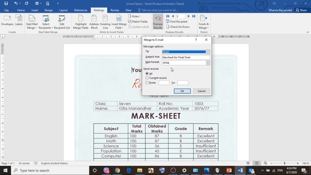 Send Email Using Mail Merge By Word, Excel, Outlook