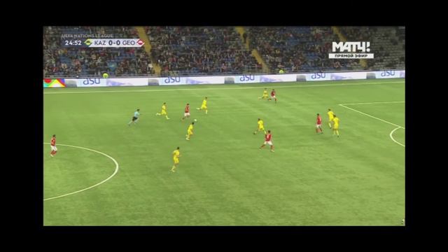 Видеообзор матча Казахстан 0 -2 Грузия Обзор 1го тайма и первый гол Грузии 06 09 2018 смотреть онлайн