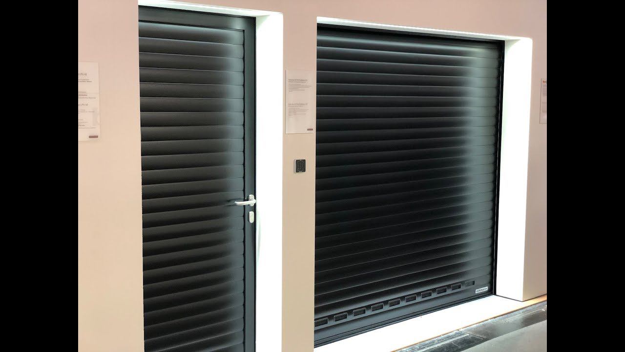 Выставка BAU 2019. Ролетные гаражные ворота с боковой дверью смотреть онлайн