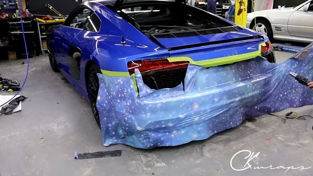 HOW TO VINYL WRAP REAR Bumper On An Audi R8 V10. Vinyl Wrap In Printed Galaxy Vinyl смотреть онлайн