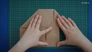 Простой оригами конверт | Как сделать прямоугольный конверт из крафтовой бумаги без клея