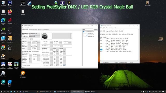 Tutorial Install Interface usb dmx 512 uDMX, FreeStyler DMX setting, LED RGB Crystal Magic Ball смотреть онлайн