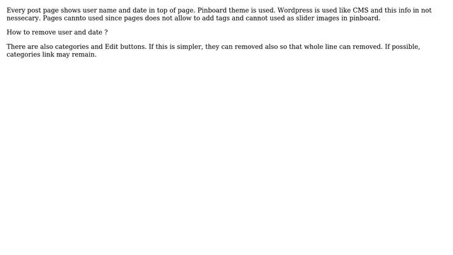 Wordpress: How to remove user name and date in post page? смотреть онлайн