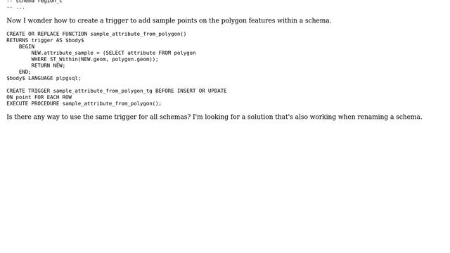 GIS: How to create a trigger for multiple schemas? смотреть онлайн
