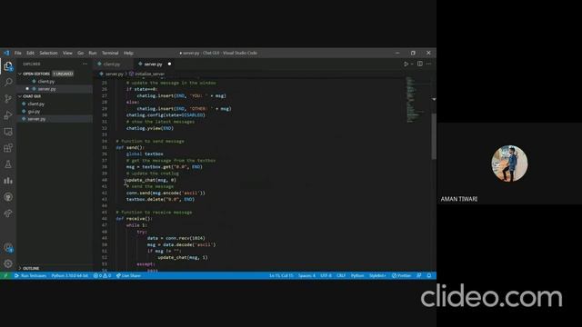Chat GUI using Tkinter in Python смотреть онлайн