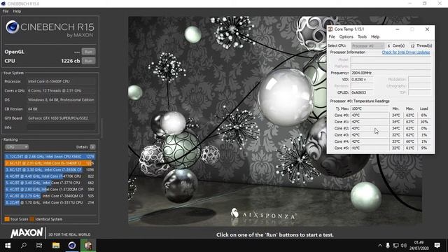 PROCESSOR INTEL Core i5 10400f test Cinebench R15 / Cooler stock intel смотреть онлайн