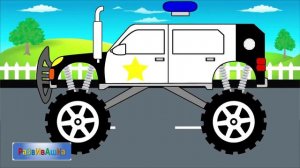 Собираем полицейскую машину и полицейский монстр трак  Мультики про машинки