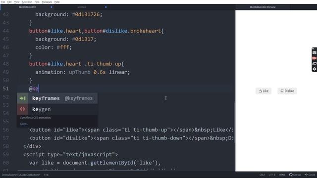 Animated Like Dislike Button in HTML CSS & JavaScript | Animated Buttons in CSS | RuncodeNow смотреть онлайн