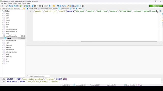 Data Base Task 05 | The Insert Query Statement | 1st Year | Java Institute| Senuka Lesan смотреть онлайн