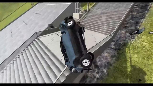 Cars vs Stairs Jumps Down - BeamNG Drive LAND ROVER DEFENDER смотреть онлайн