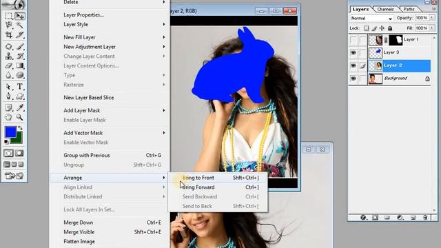 Layer Menu - (Layer Mask, Group and Ungroup, Arrange, Align, Dist, Merge) in Photoshop смотреть онлайн