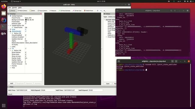 Rviz visualization of a simple robot model and move by python controller смотреть онлайн