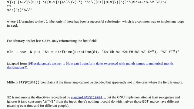 Unix: Changing non-standard date timestamp format in CSV using awk/sed смотреть онлайн