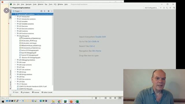 Python 05-3: Debugging - PyCharm configuration смотреть онлайн